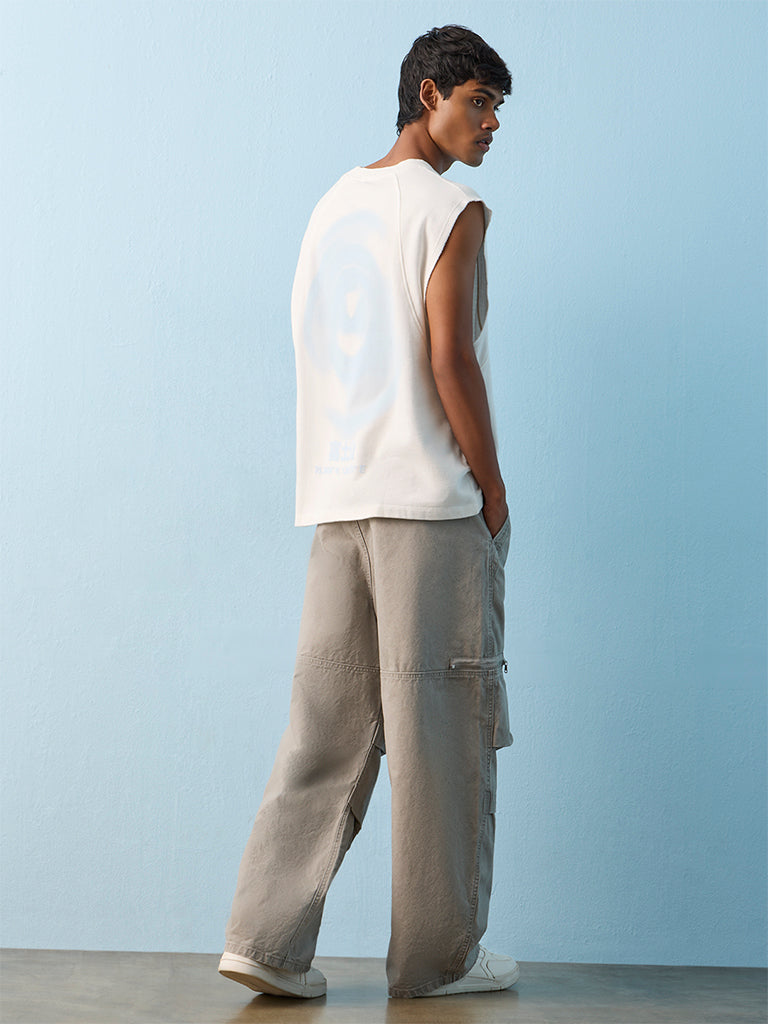 Nuon Grey Relaxed-Fit Mid-Rise Jeans