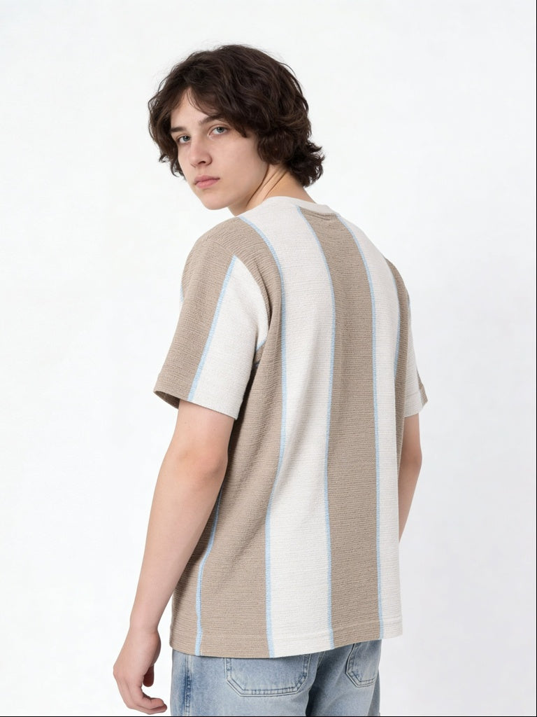 Boys Multicolour Vertical Striped T-Shirt