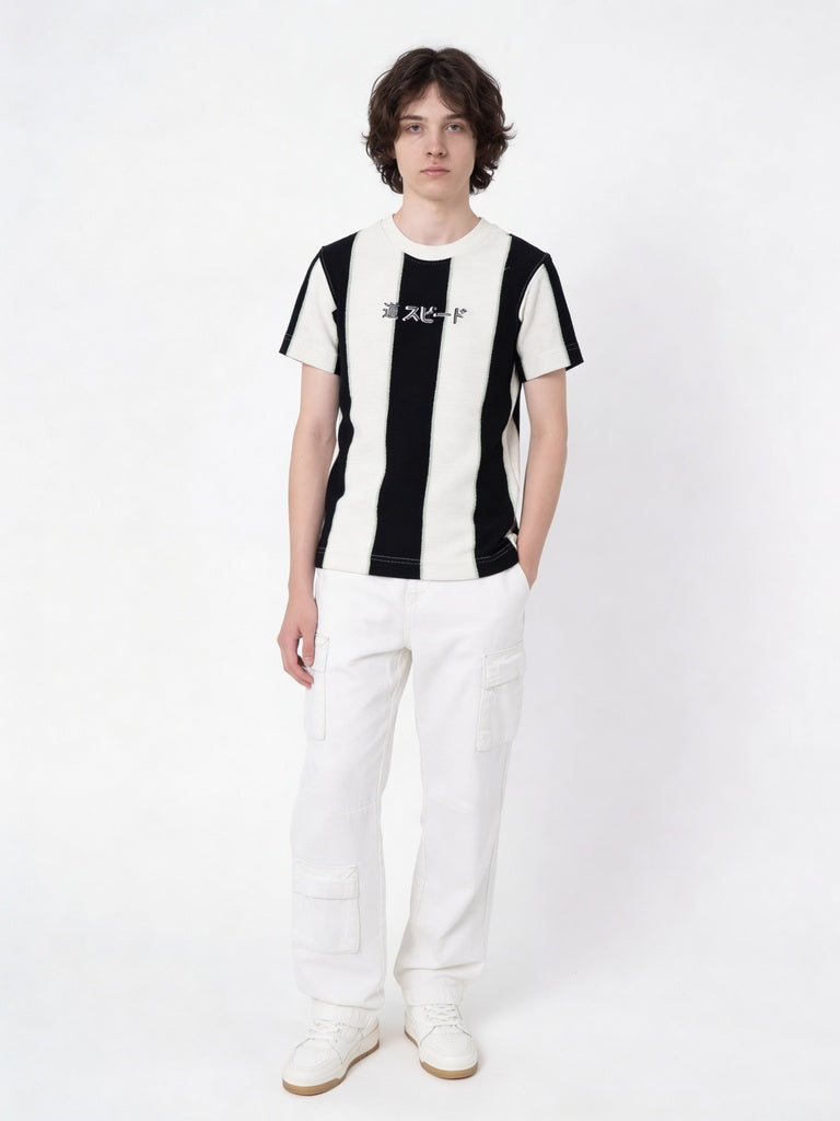 Boys Multicolour Wide Striped T-Shirt