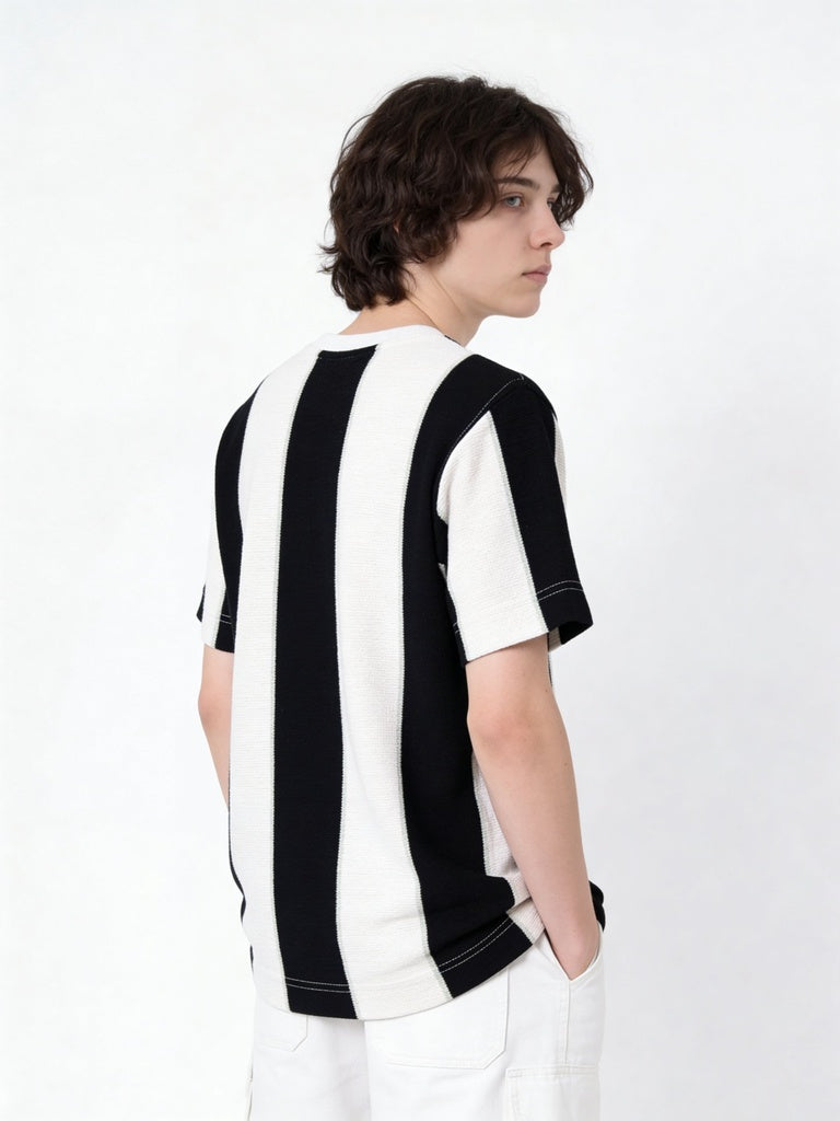 Boys Multicolour Wide Striped T-Shirt