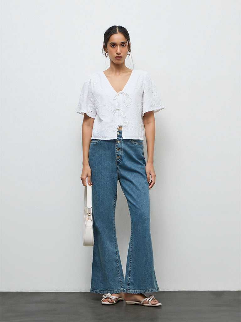 LOV Blue High-Rise Flared Jeans