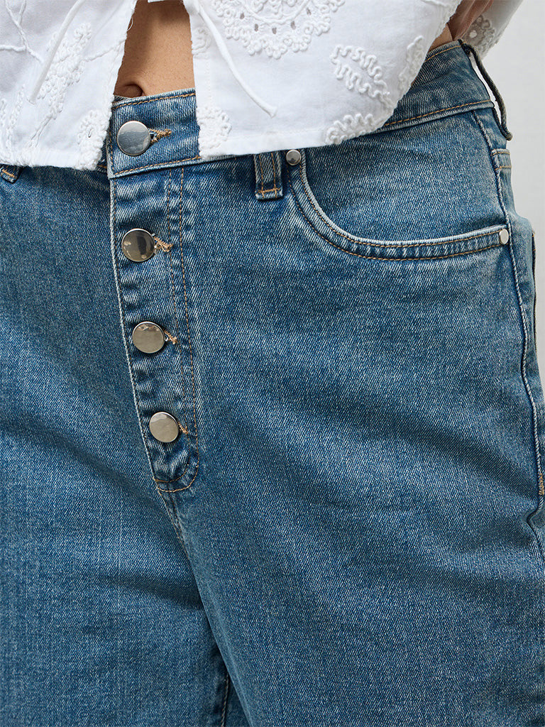 LOV Blue High-Rise Flared Jeans