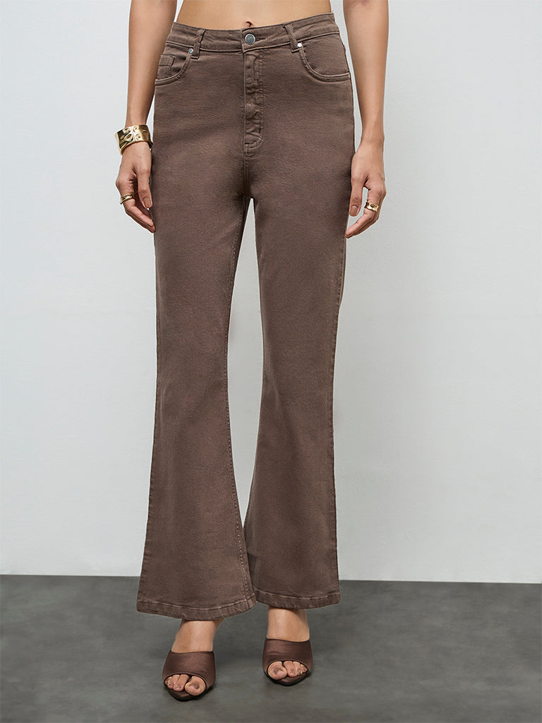 LOV Dark Brown High-Rise Jeans