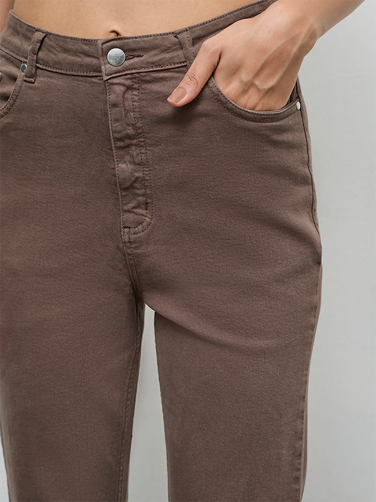 LOV Dark Brown High-Rise Jeans