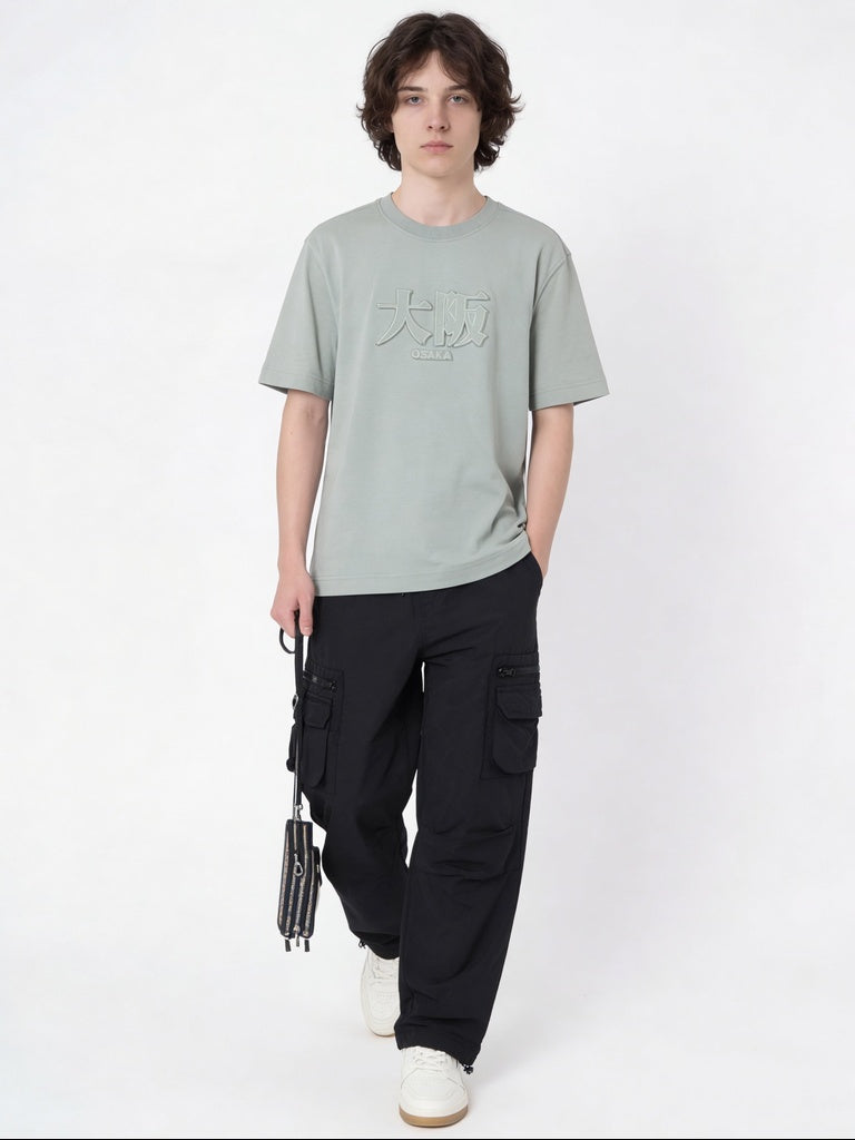 Boys Sage Printed Cotton T-Shirt