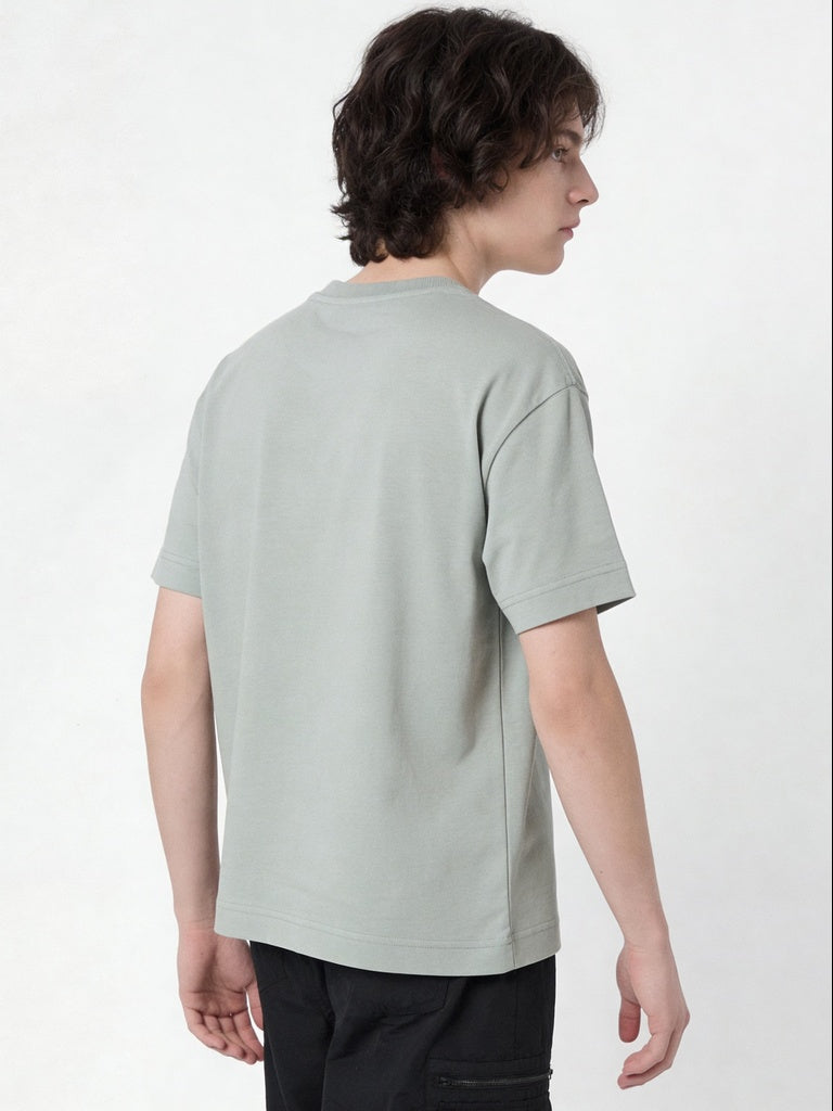 Boys Sage Printed Cotton T-Shirt