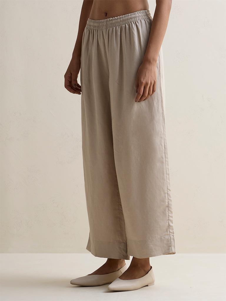 Zuba Taupe Solid Pants