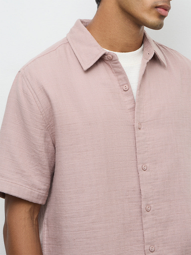 ETA Dusty Pink Relaxed-Fit Cotton Shirt