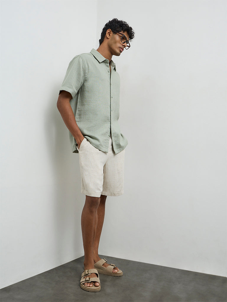 ETA Light Sage Relaxed-Fit Cotton Shirt