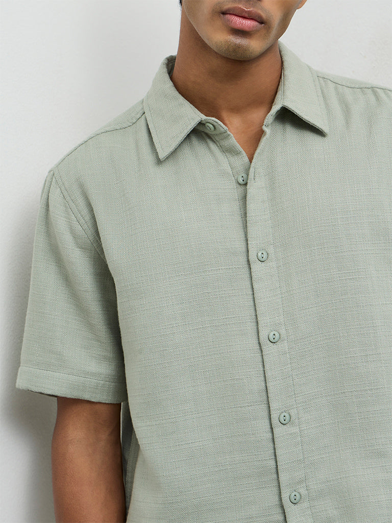 ETA Light Sage Relaxed-Fit Cotton Shirt