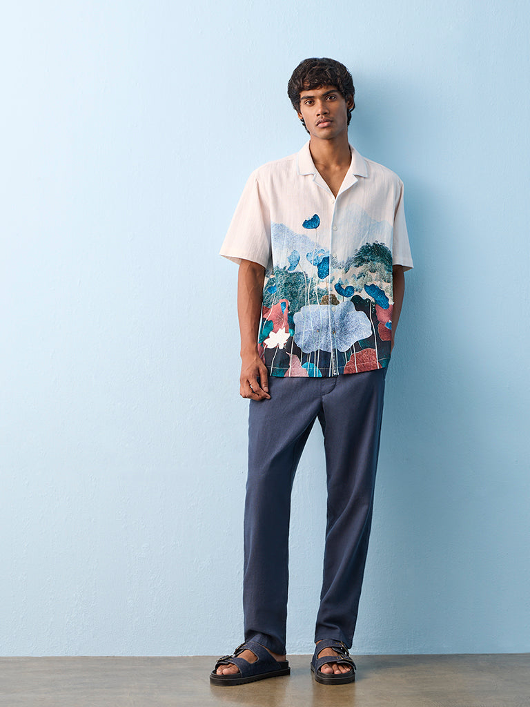 ETA Off-White Graphic Printed Relaxed-Fit Cotton Shirt