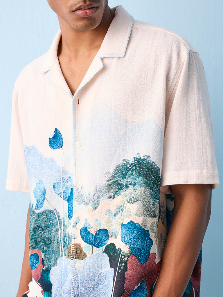 ETA Off-White Graphic Printed Relaxed-Fit Cotton Shirt