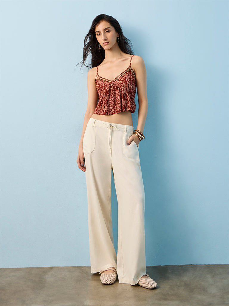 Bombay Paisley Brown Printed Cami Top