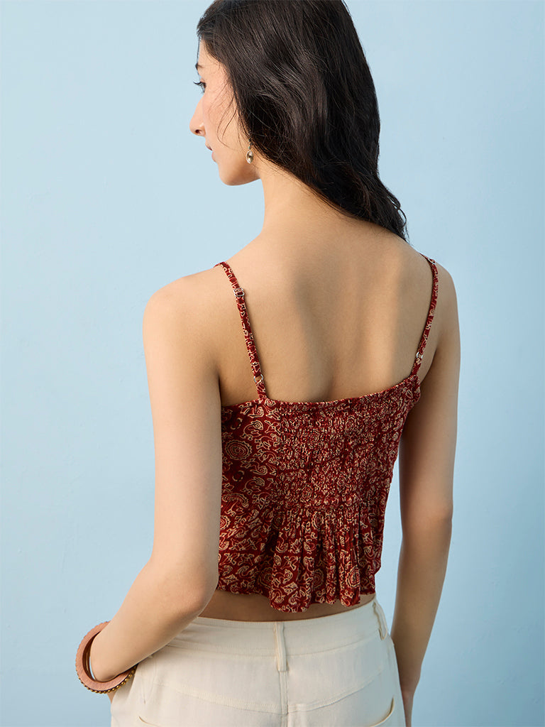 Bombay Paisley Brown Printed Cami Top