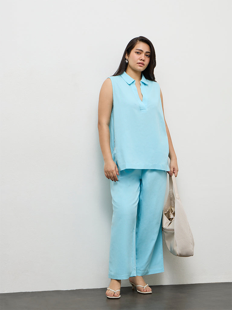 Gia Blue Solid Top