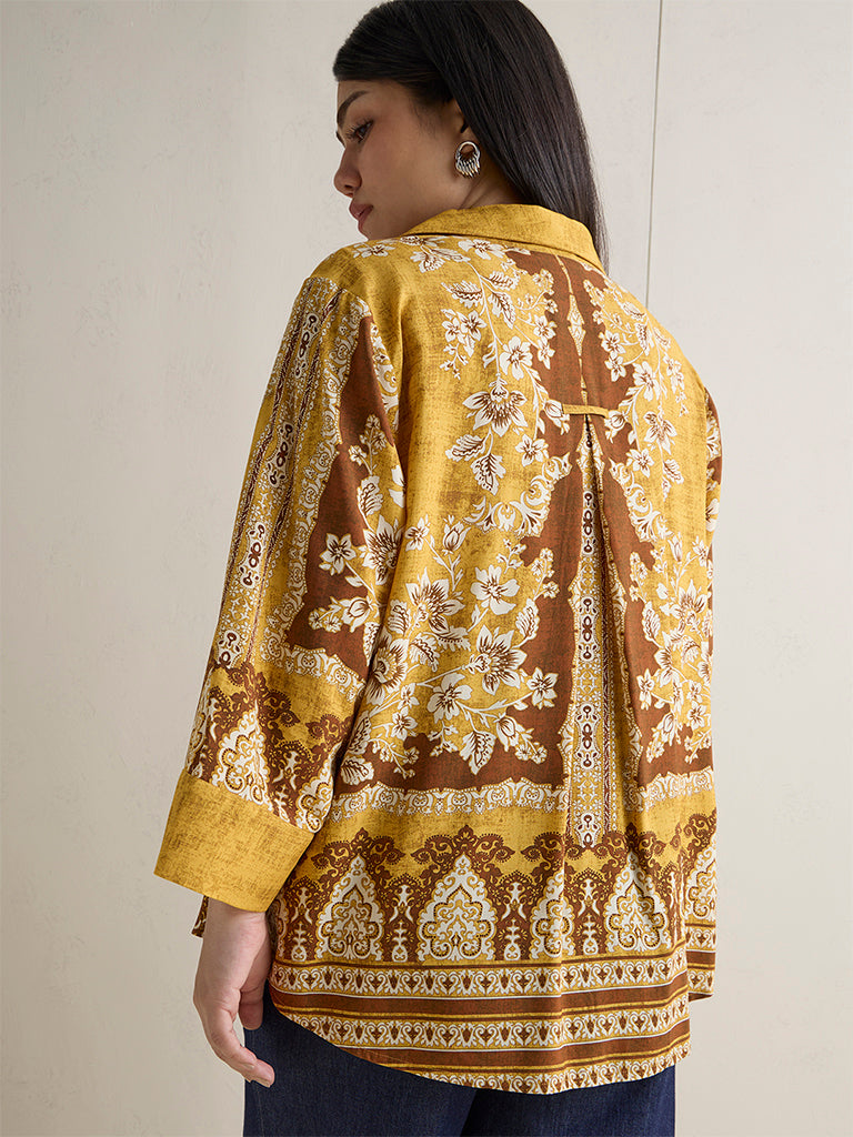 Gia Mustard Floral Printed Blouse