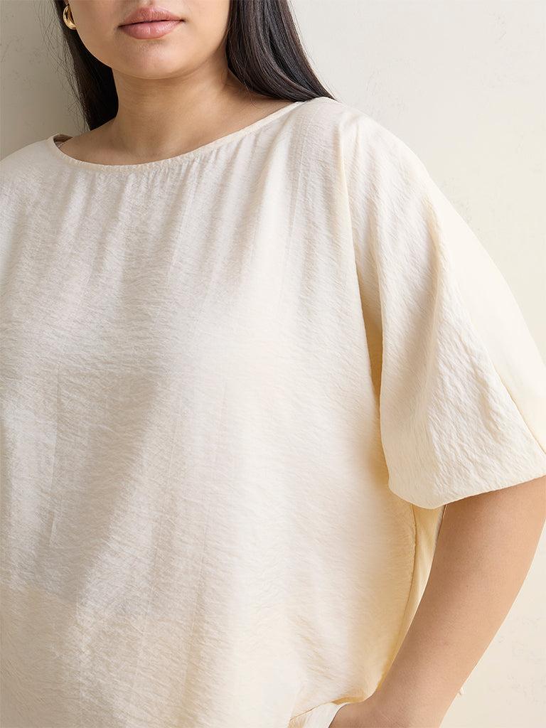 Gia Off-White Textured Blouse