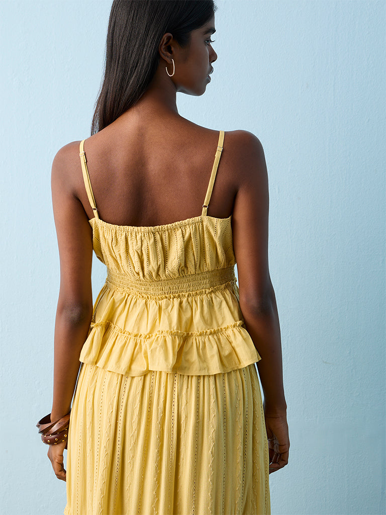 Nuon Yellow Smocked Top