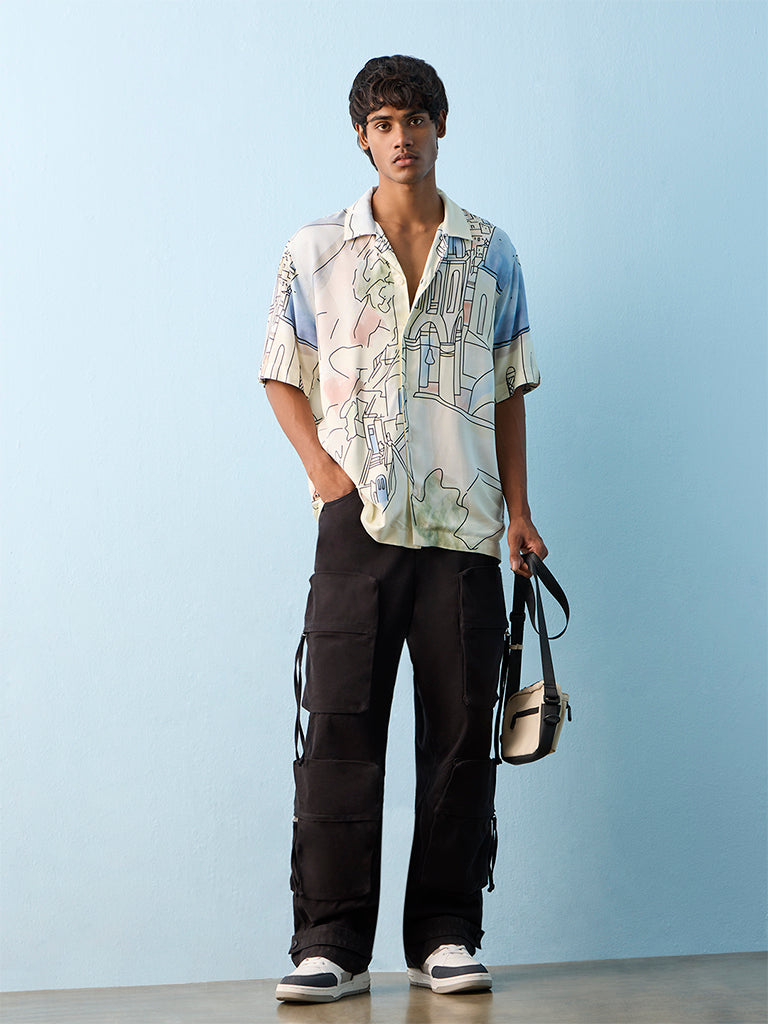 Nuon Multicolor Graphic Printed Relaxed-Fit Shirt