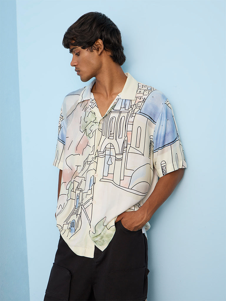 Nuon Multicolor Graphic Printed Relaxed-Fit Shirt