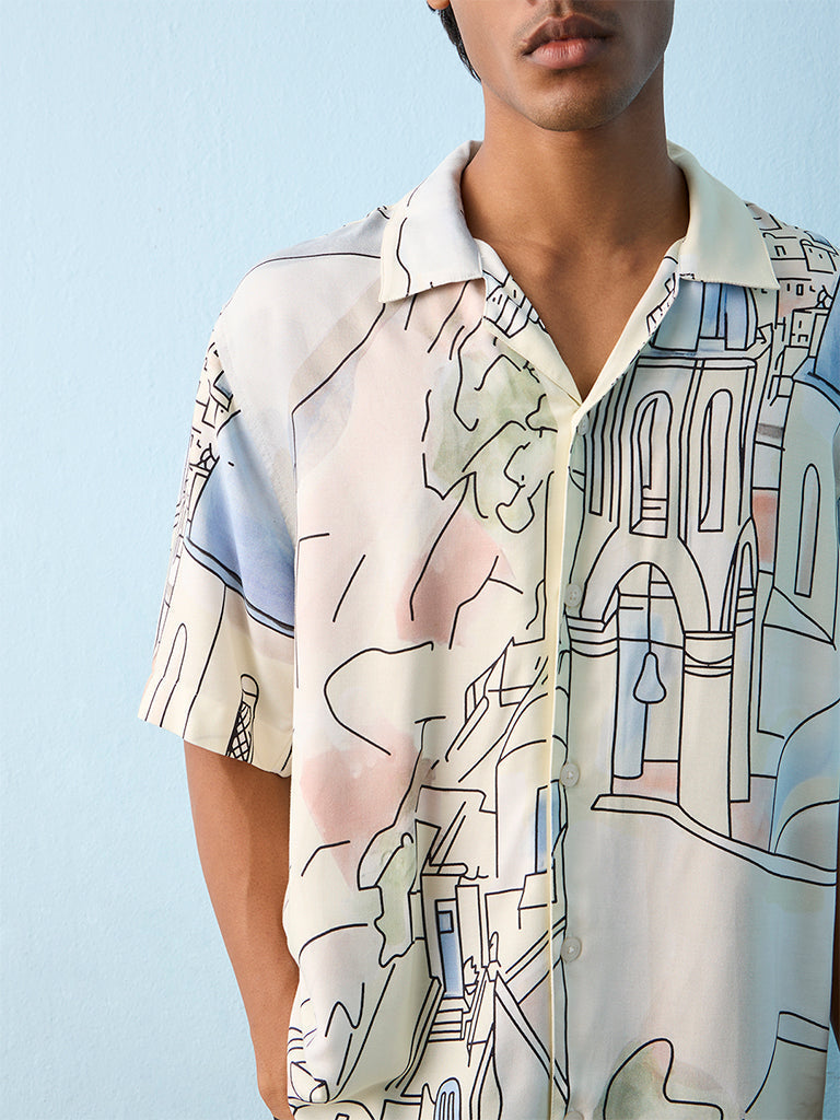Nuon Multicolor Graphic Printed Relaxed-Fit Shirt