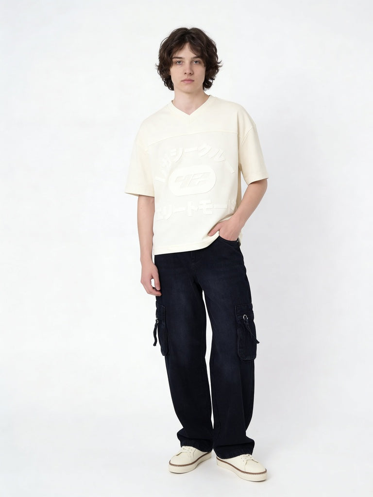Boys Off-White Japanese Text Printed T-Shirt