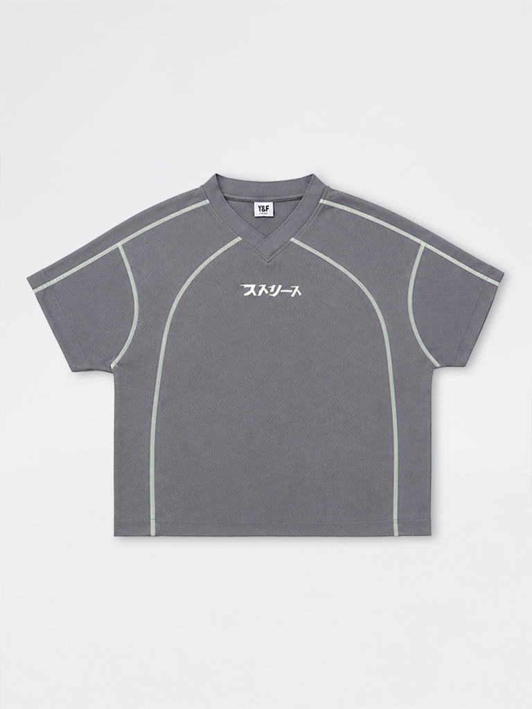 Boys Grey Text-Printed T-Shirt