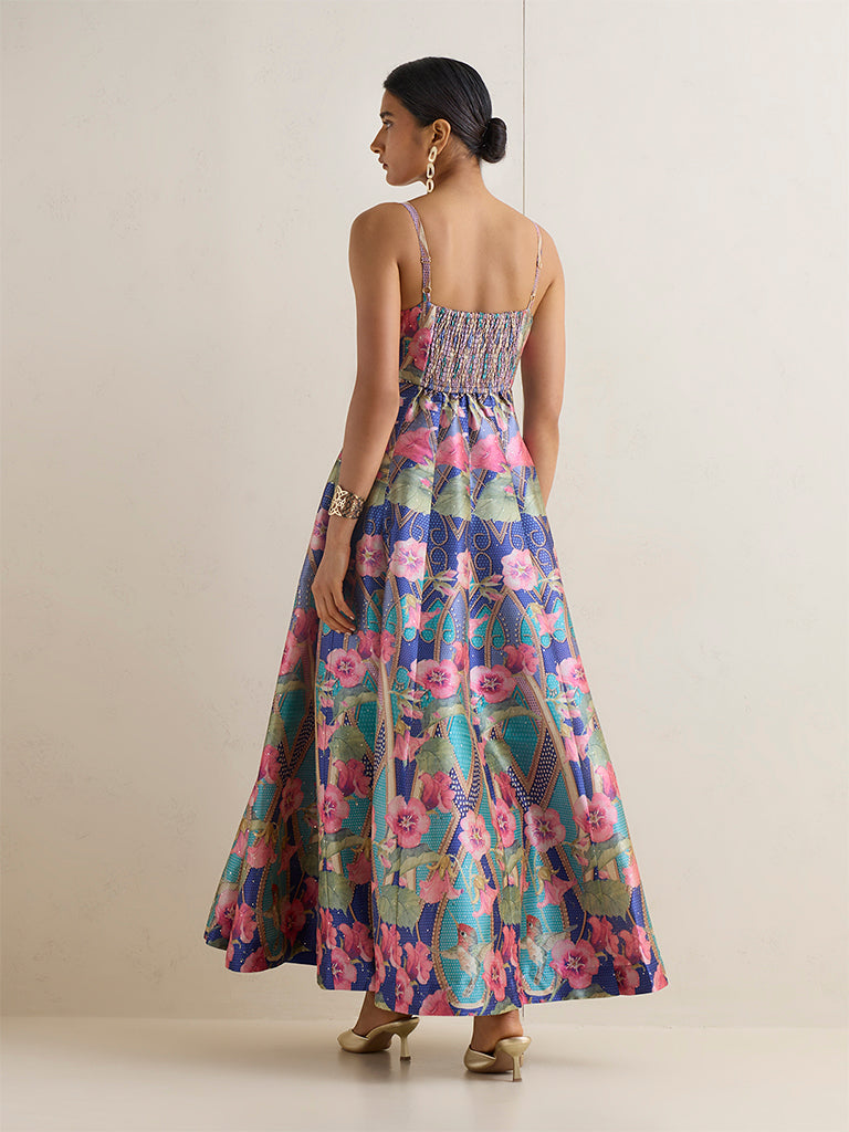 Vark Multicolor Printed A-Line Dress