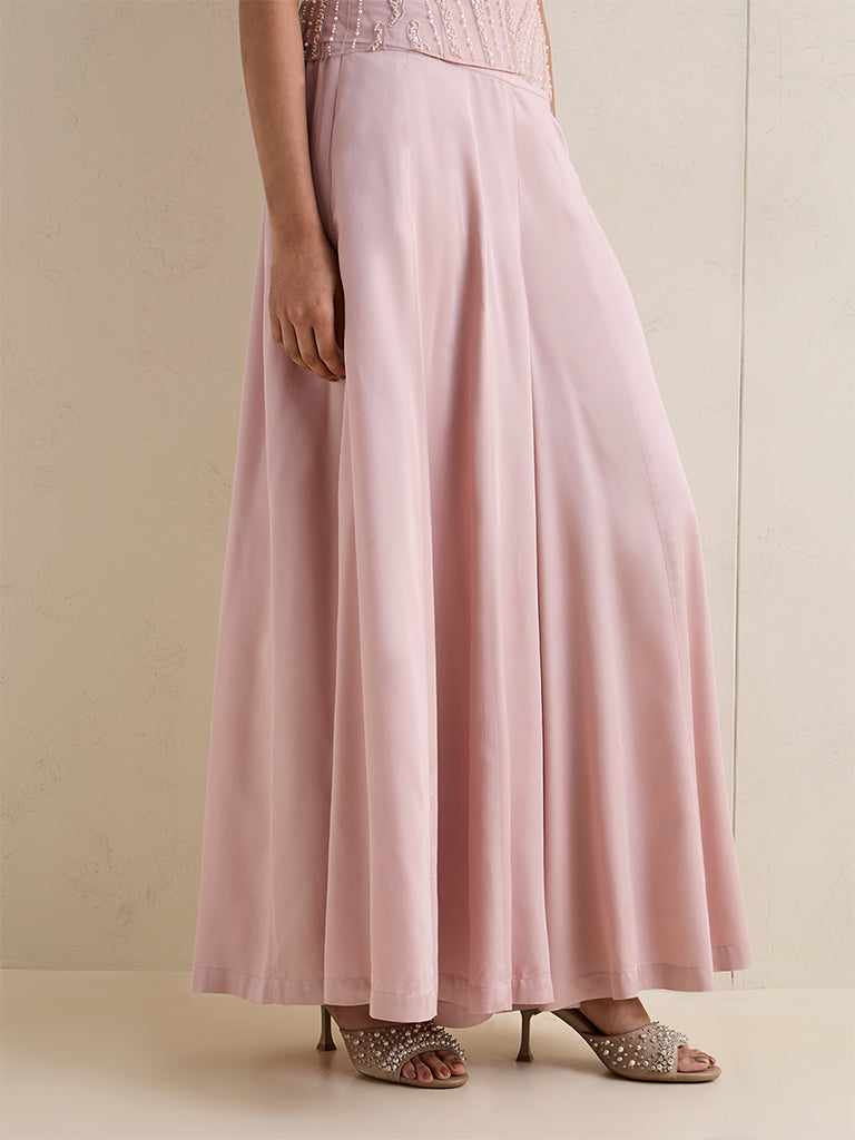Vark Dusty Pink Solid Palazzos