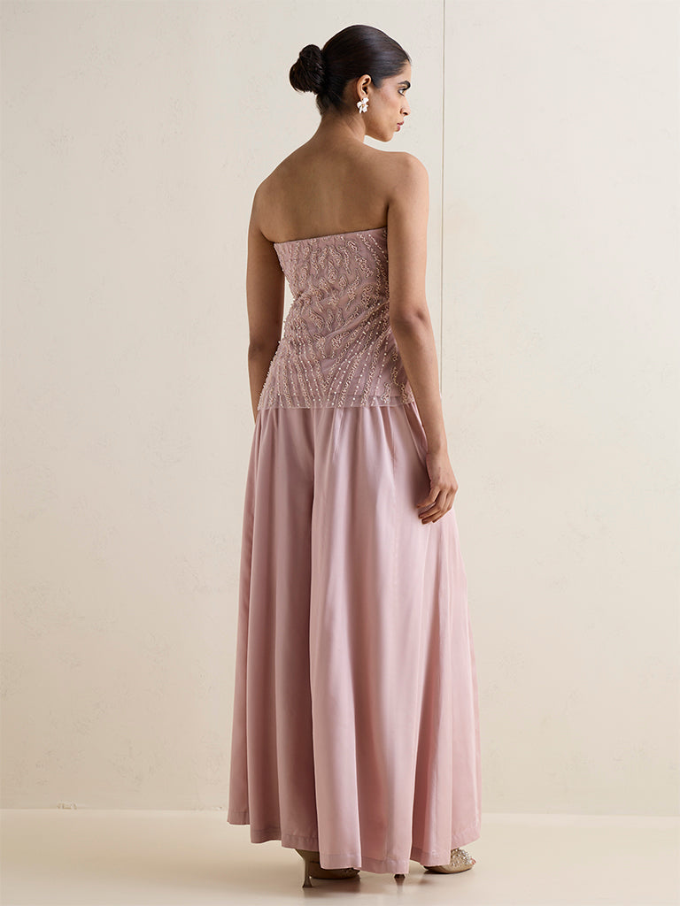 Vark Dusty Pink Solid Palazzos
