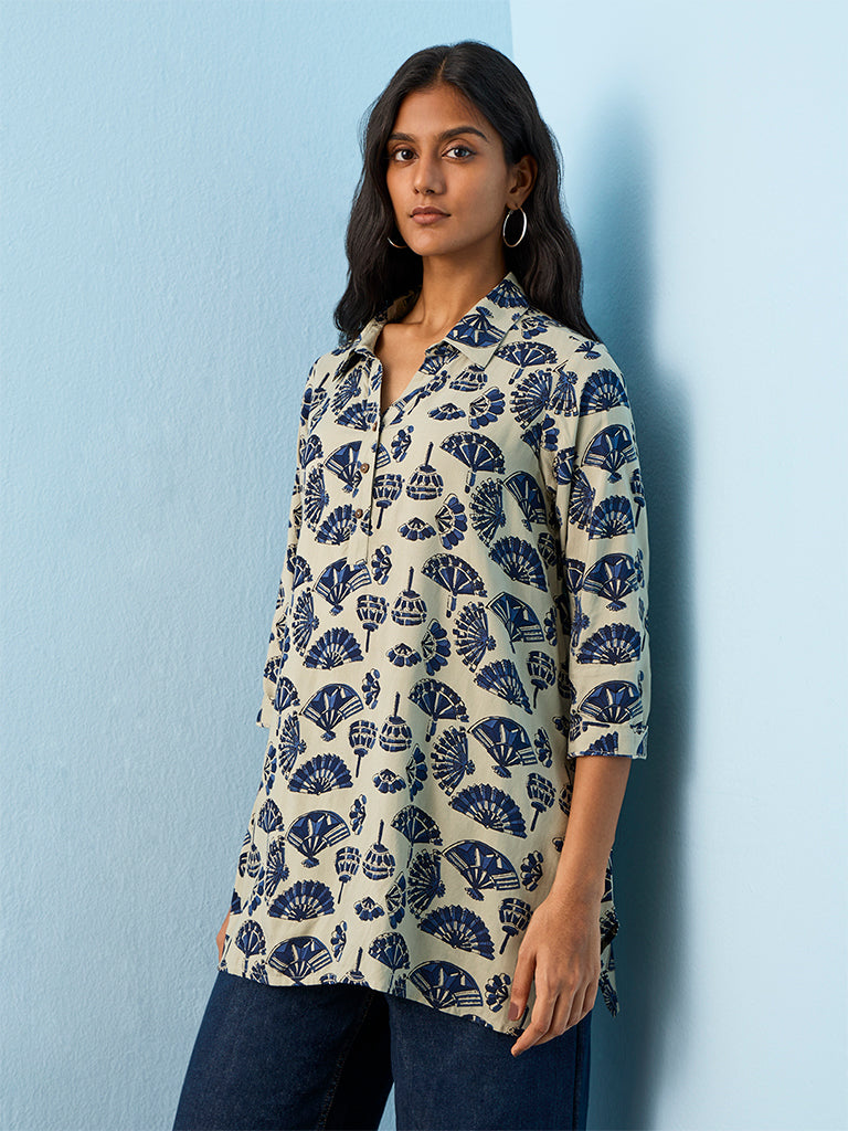 Utsa Blue Printed Tunic