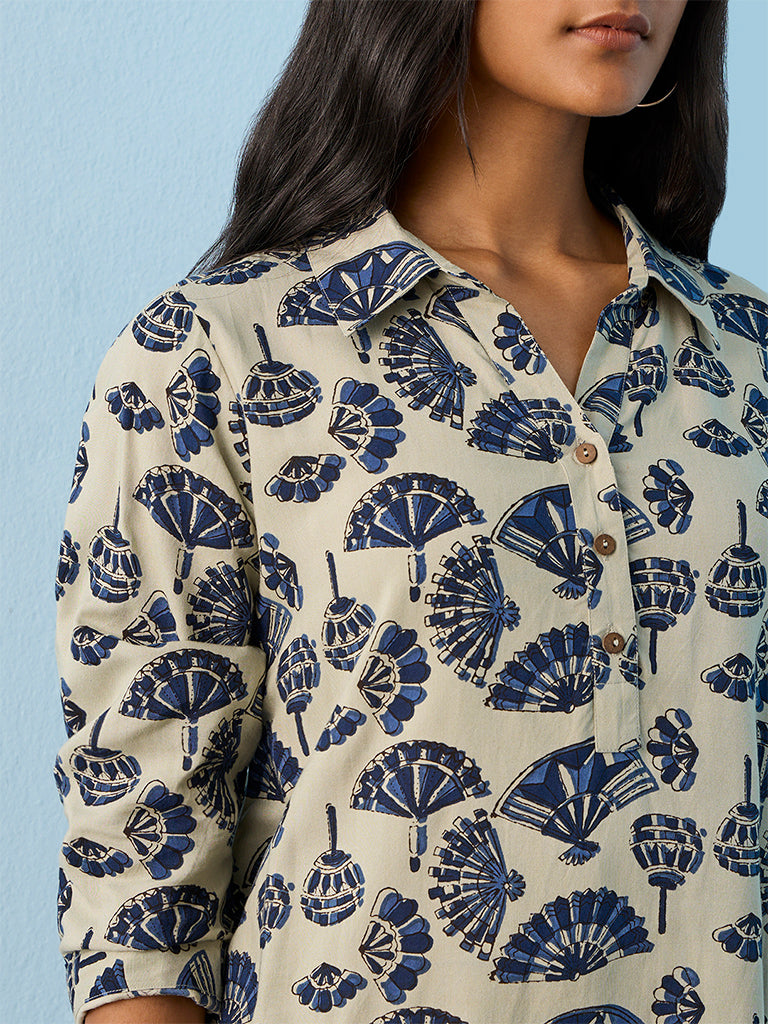 Utsa Blue Printed Tunic