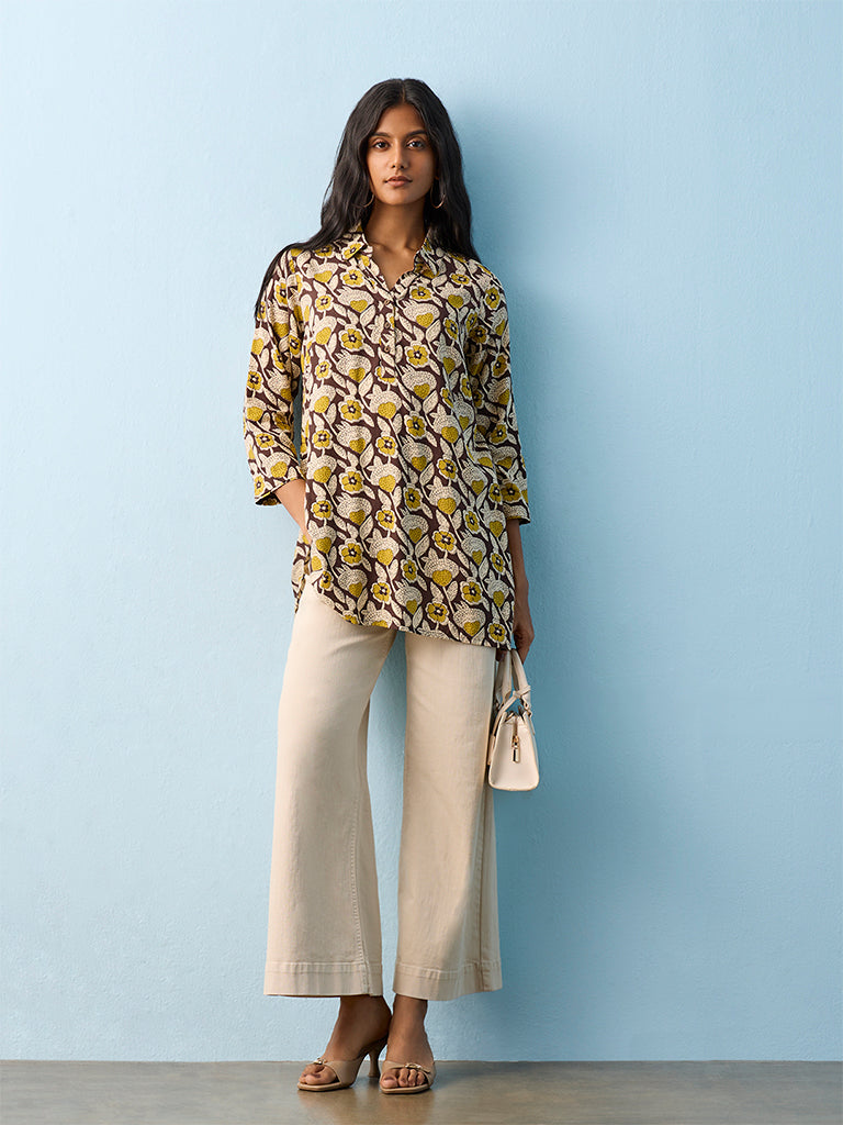 Utsa Multicolor Foliage Printed Kurti