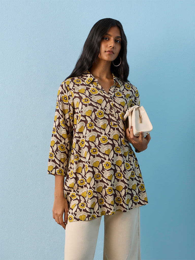 Utsa Multicolor Foliage Printed Kurti