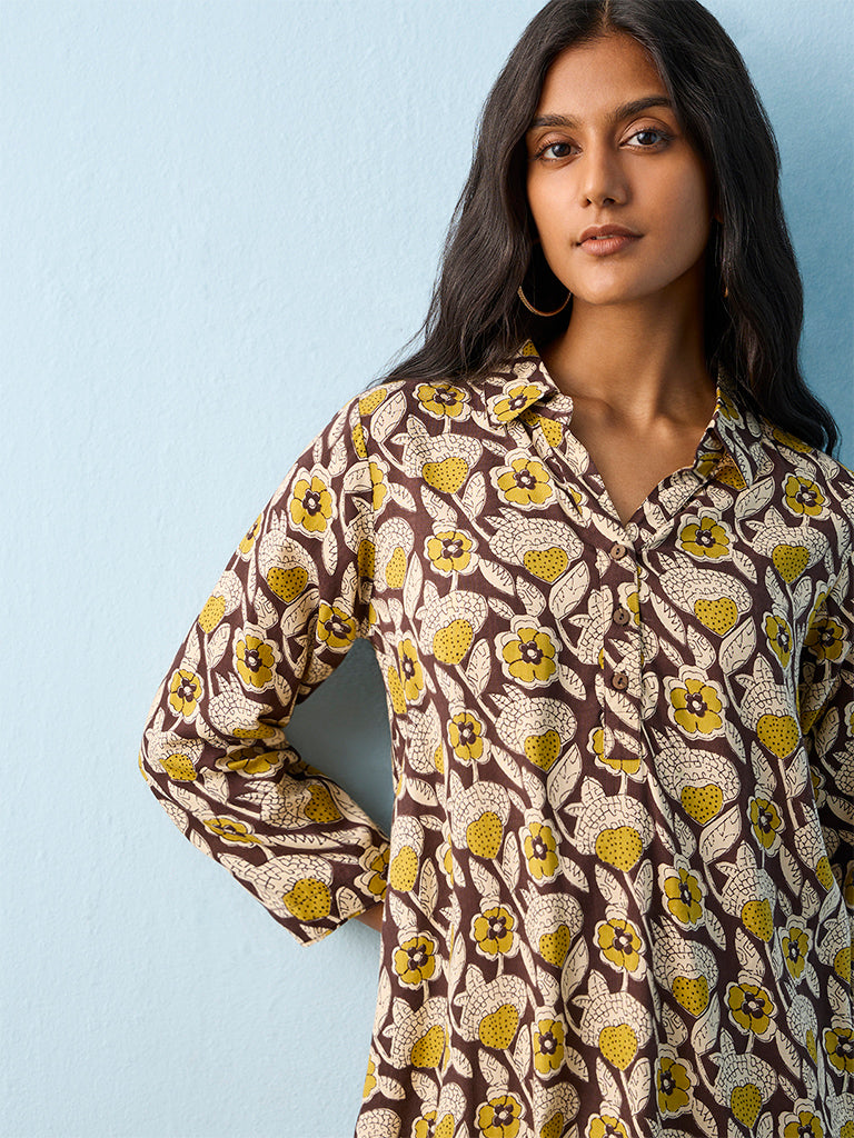 Utsa Multicolor Foliage Printed Kurti