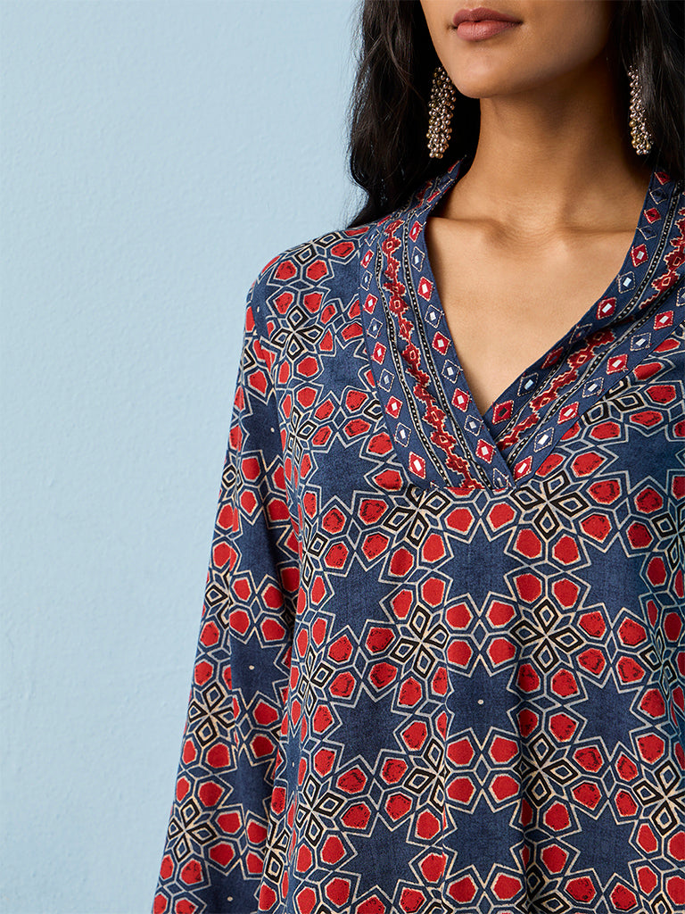 Utsa Indigo Printed Cotton Tunic