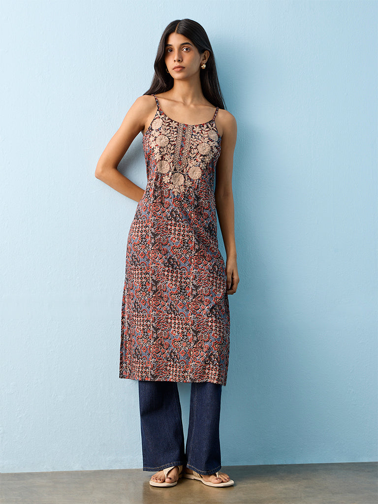 Utsa Multicolored Printed Cotton Straight Kurta