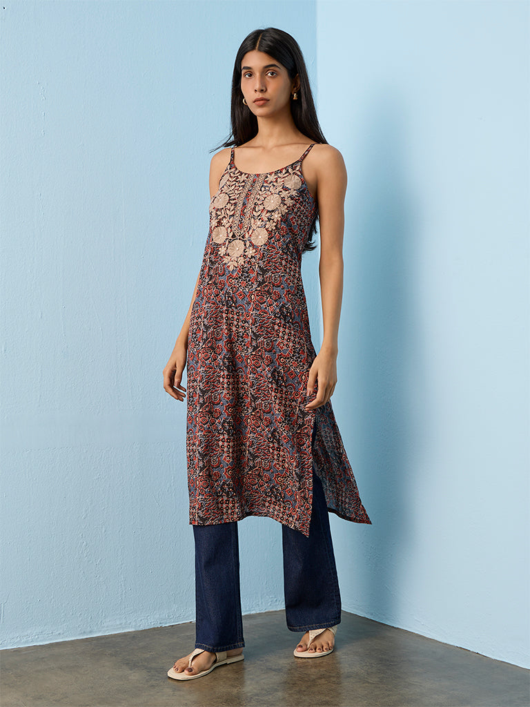 Utsa Multicolored Printed Cotton Straight Kurta
