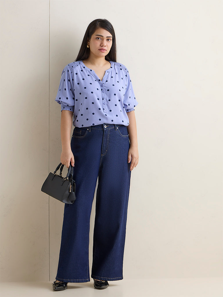Gia Lilac Polka Dotted Blouse