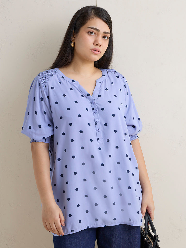 Gia Lilac Polka Dotted Blouse