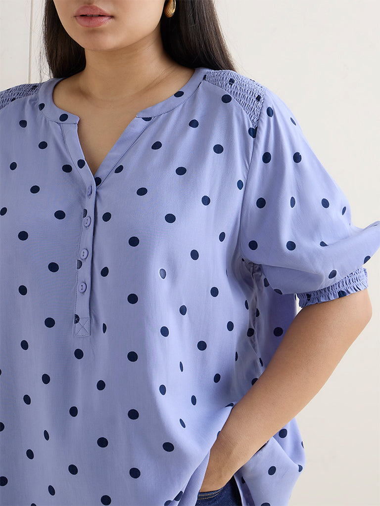 Gia Lilac Polka Dotted Blouse