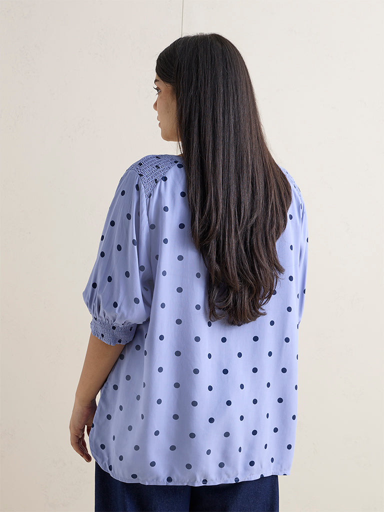 Gia Lilac Polka Dotted Blouse