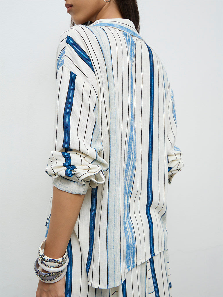 LOV Off-White Striped Shirt