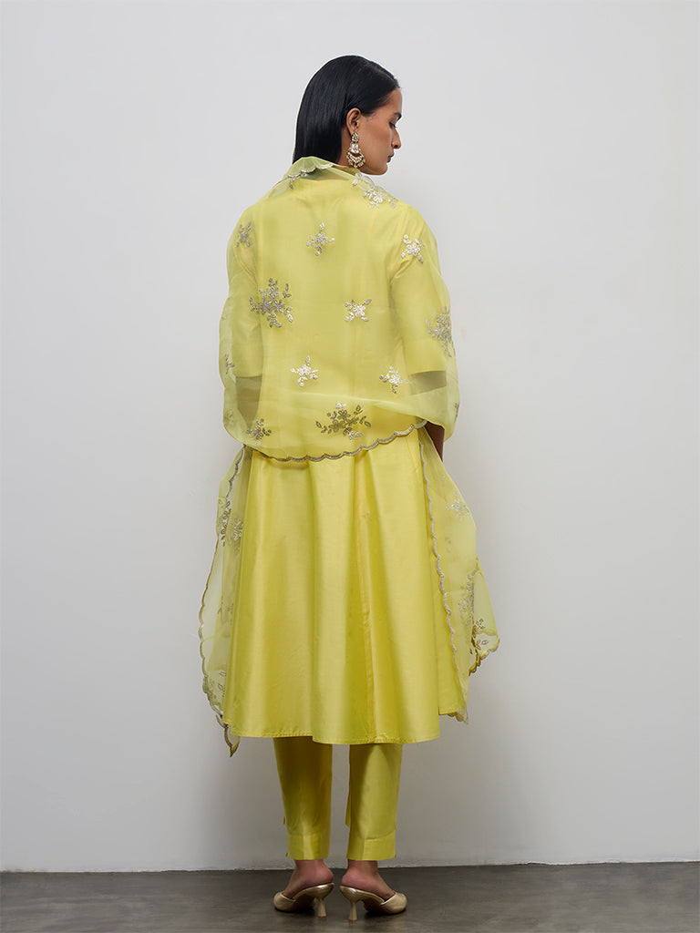 Vark Lime Anarkali Ethnic Set