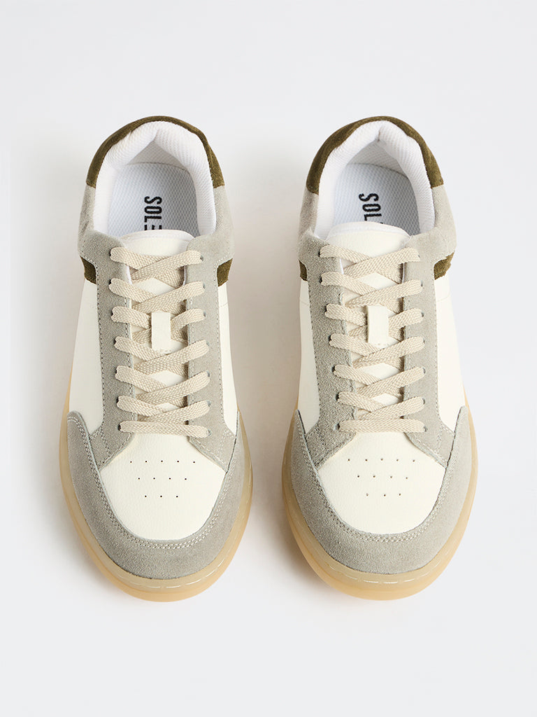 SOLEPLAY Grey Perforated Lace-Up Sneakers