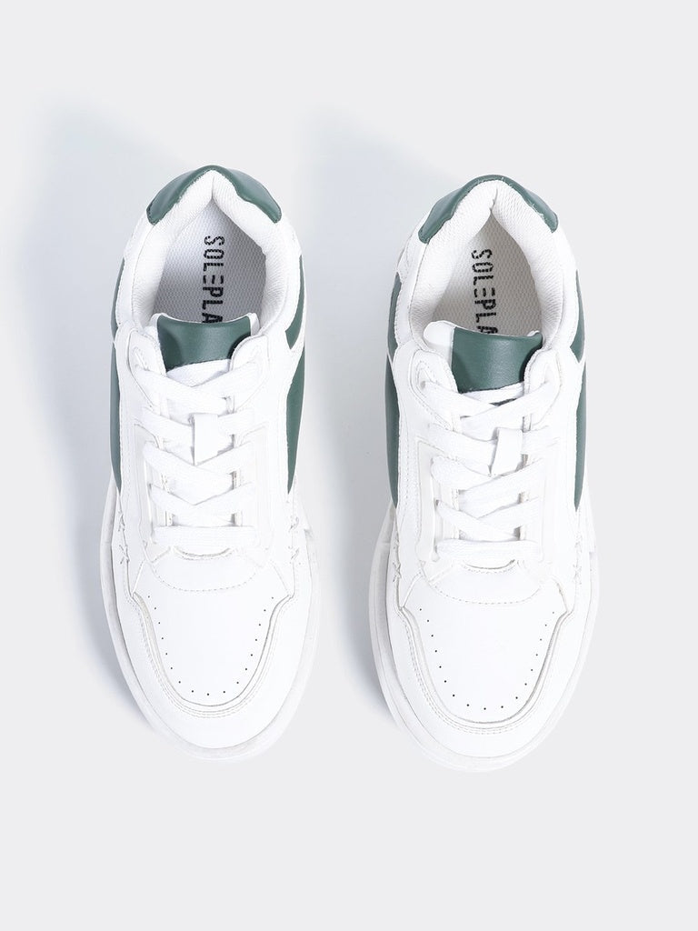 SOLEPLAY White And Green Sneakers