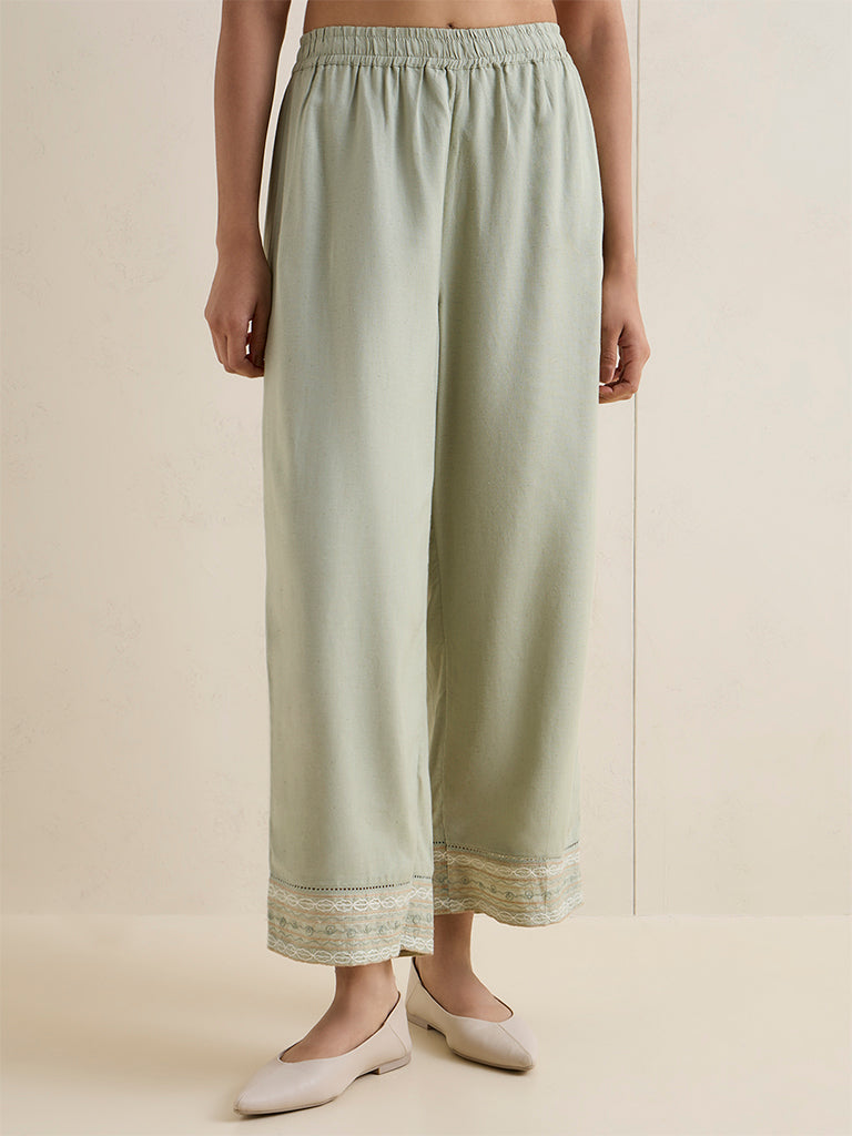 Zuba Sage Embroidered Pants