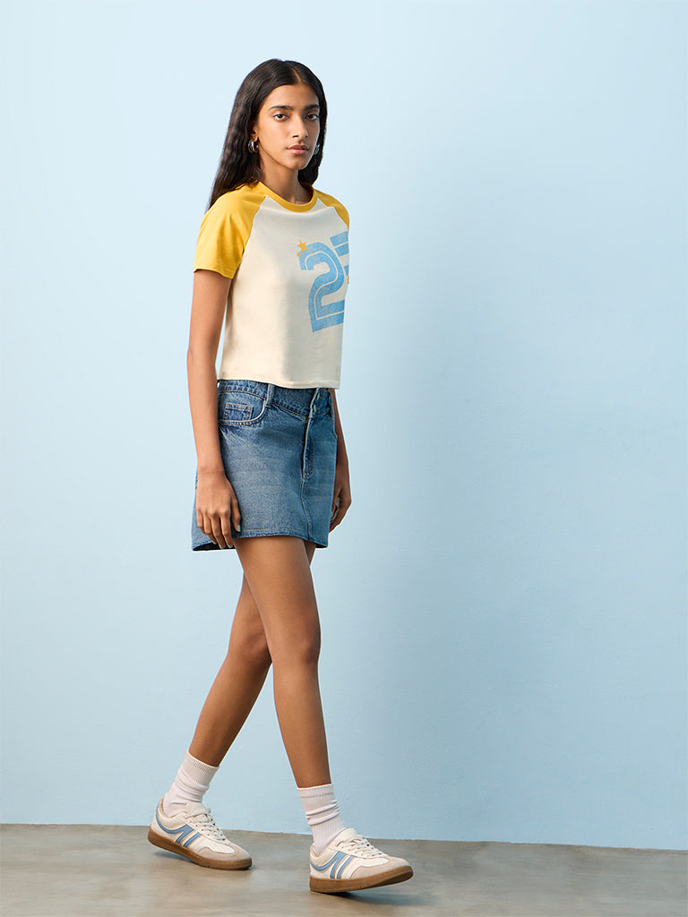 Nuon Beige Printed Cotton-Blend T-Shirt