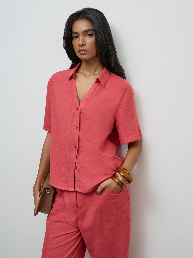 LOV Coral Solid Shirt