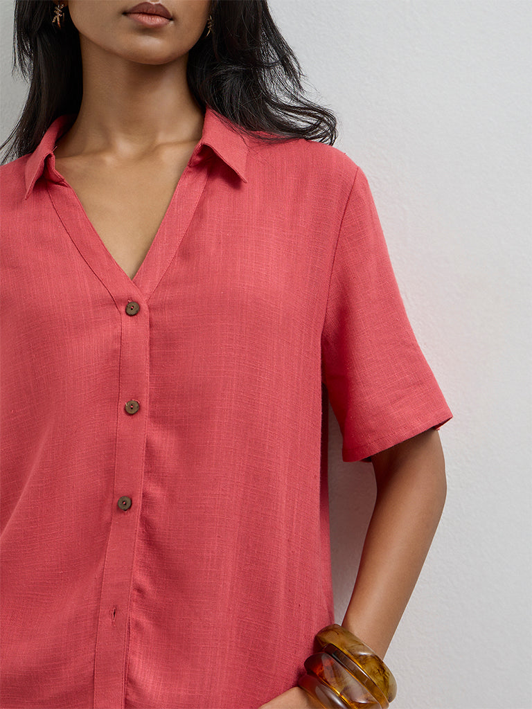 LOV Coral Solid Shirt